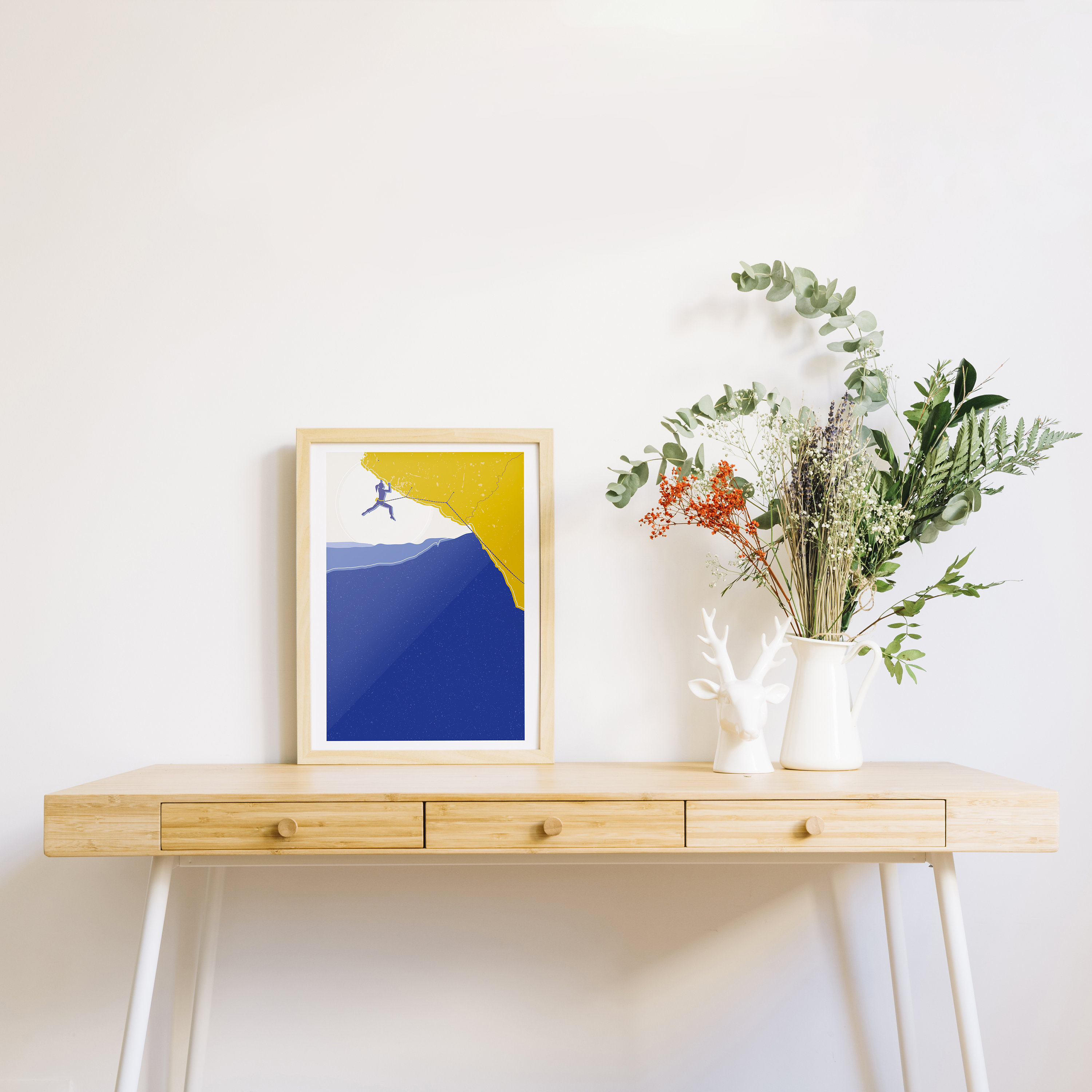 Cramponnée // Illustration d'escalade - Sports de Montagne Affiche Idée Cadeau Artisanal Annecy, Rhô