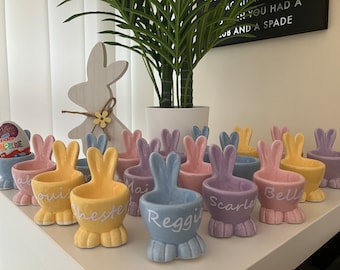 Personalised bunny ceramic egg cups