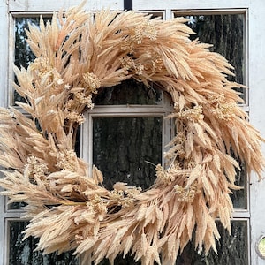 Wheat Wreath: Luxurious Fall Decor, 28 Inch