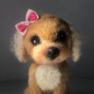 needle felted handmade teacup poodle puppy