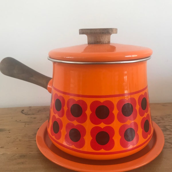Vintage Enamel Fondue Pot