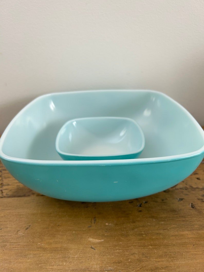 Pyrex Turquoise Chip and Dip Set Etsy