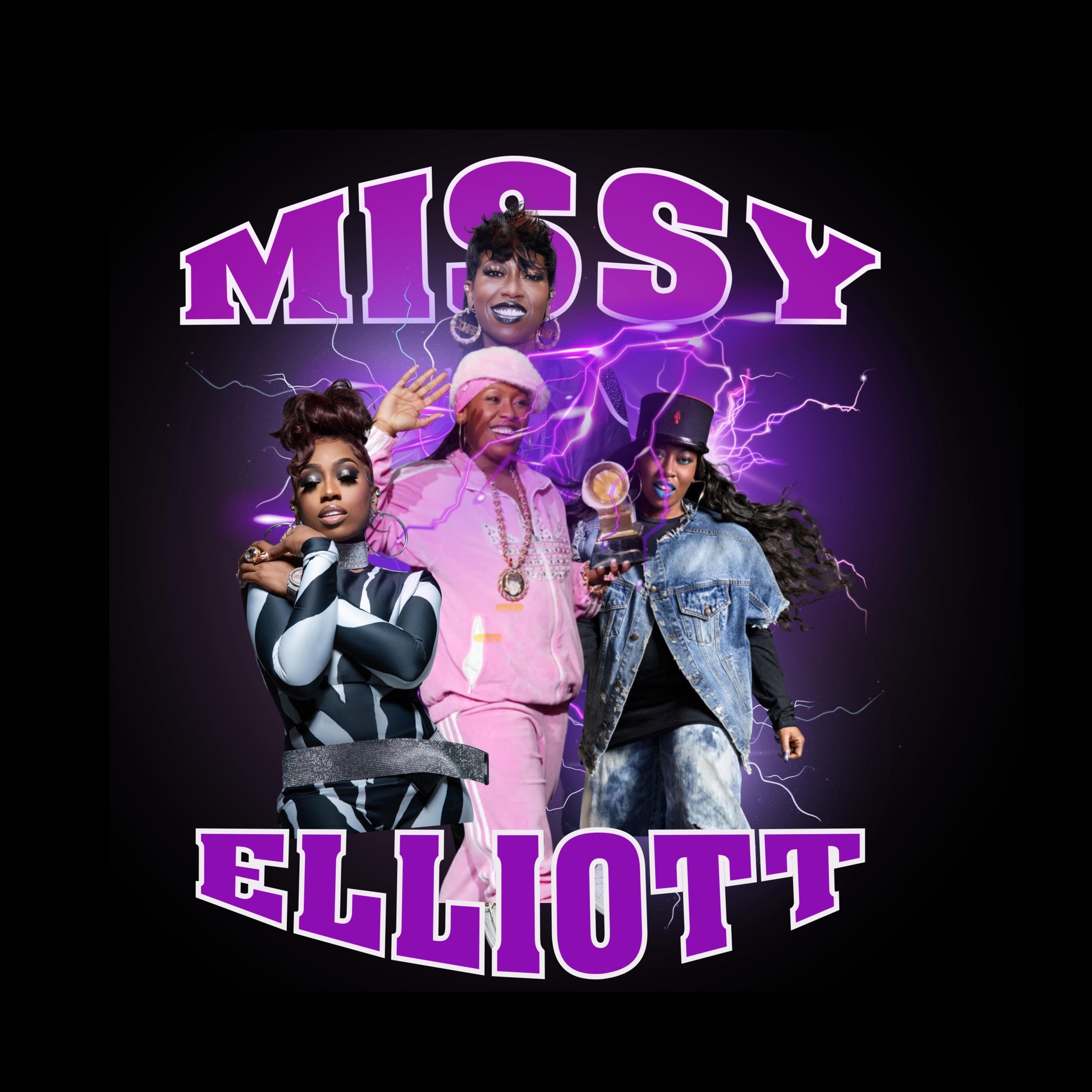 ミッシー・エリオット Tシャツ ブラック　missy eliot ヴィンテージ Missy Elliott ミッシー エリオット ヴィンテージ加工 TシャツXL