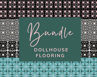 Dollhouse Tile Flooring 1:12 Download Printable - Bundle