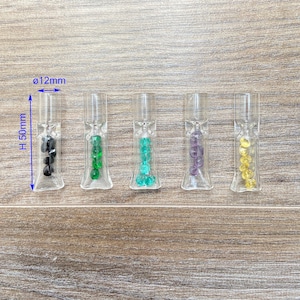 2 inch One Hitter, Rolling Tip with silicon cap , Diamond Cigarette Holder, Diamond Glass Filter Tips with -Mini Chillum ,extra thick glass