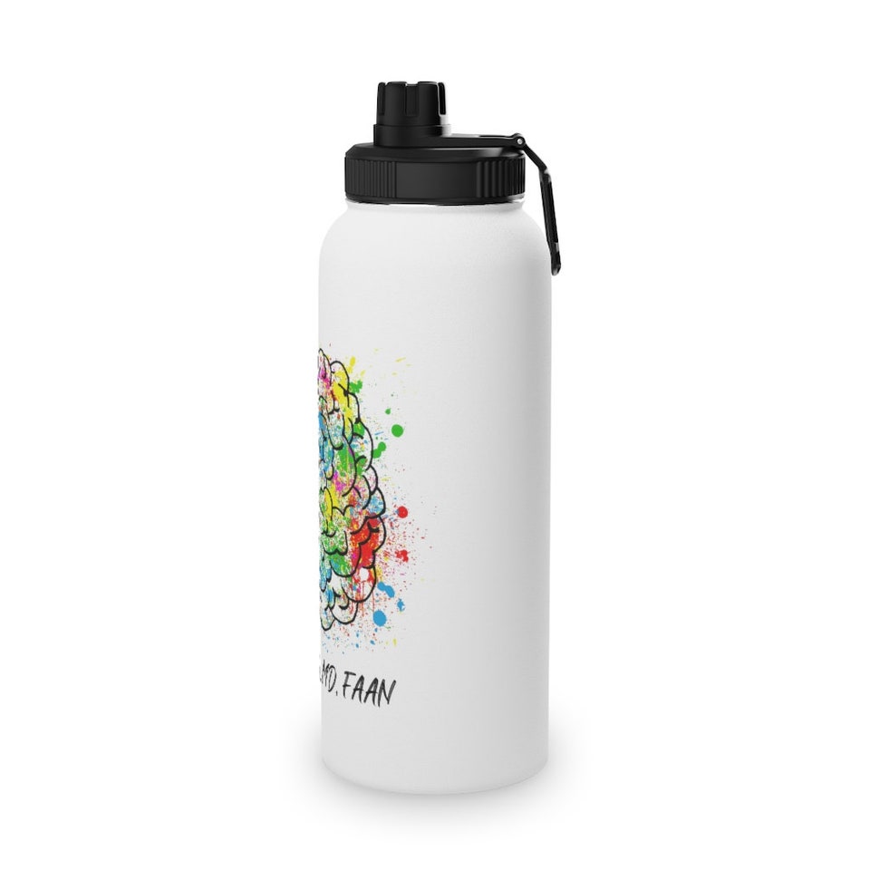 Discover Personalized Right and Left Brain Stainless Steel Water Bottle with Sports Lid