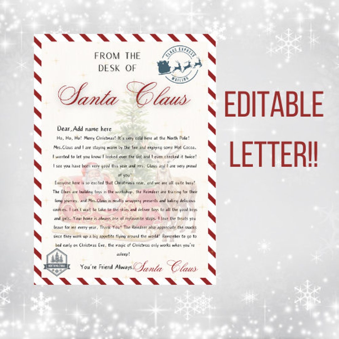 Personalized Printable Santa Letter