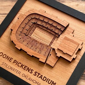 Boone Pickens Stadium 3D Wood Map | OSU Cowboys Football Gift | Stillwater Oklahoma Decor | Oklahoma State University Wall Art