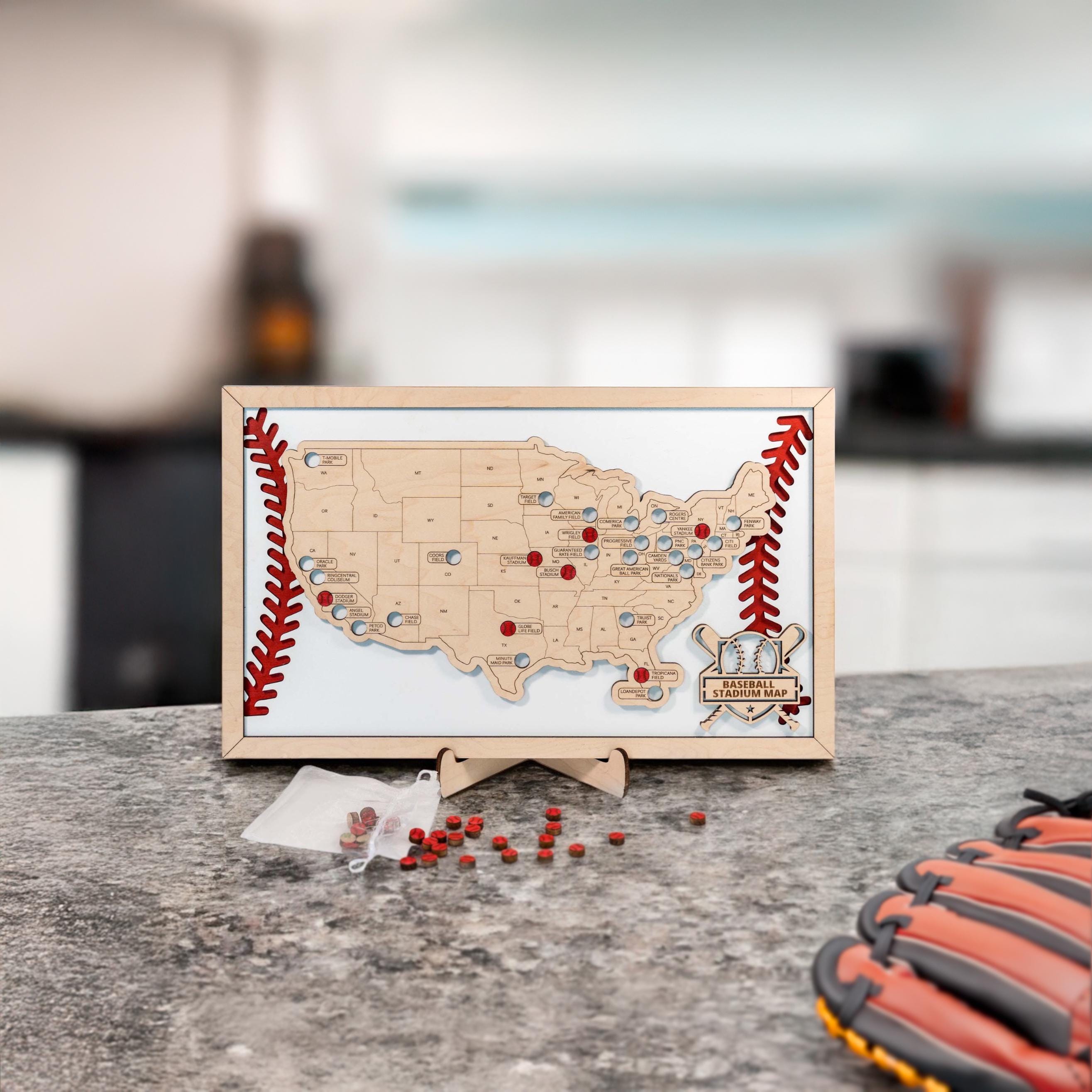 Personalized Wooden MLB Baseball Stadium Map – Ballpark Tracker - Etsy
