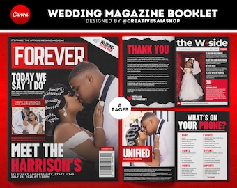 Customizable Wedding Magazine Booklet | DIY Ceremony Program (Digital Download)