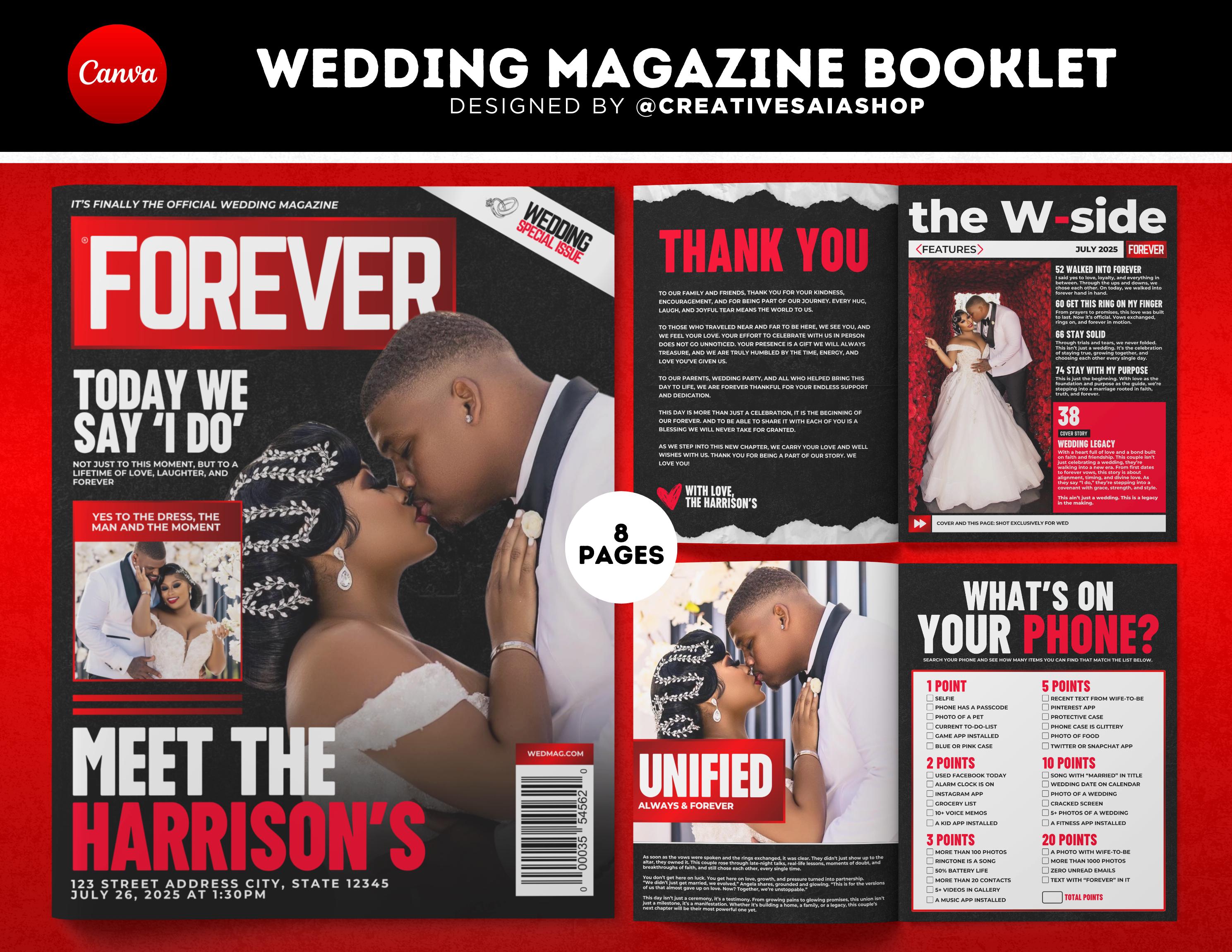 Customizable Wedding Magazine Booklet | DIY Ceremony Program (digital ...