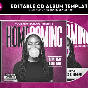 Customizable Homecoming CD Album Cover Template (Digital Download)