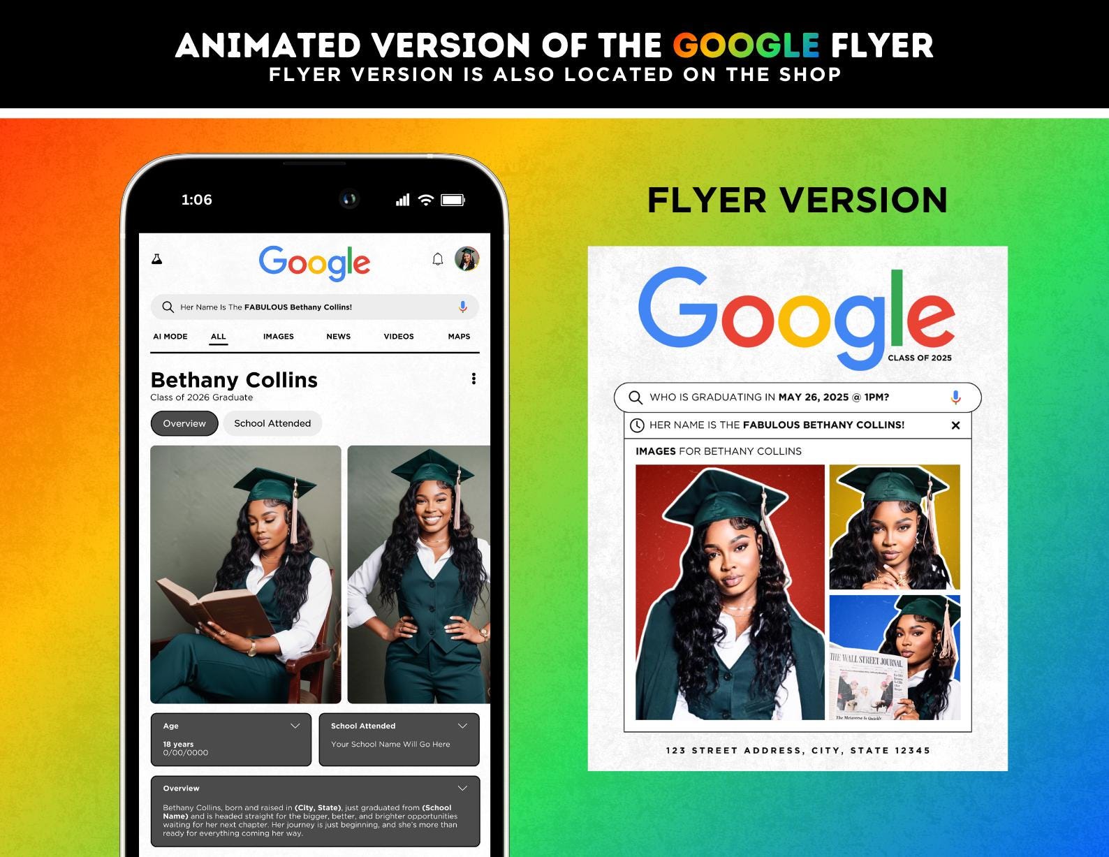 Animated Graduation Invitation | Customizable Template (digital ...