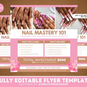 Nail Training Class Flyer | Mastery 101 Masterclass | Nail Tech Course Instagram Post (Digital Download)