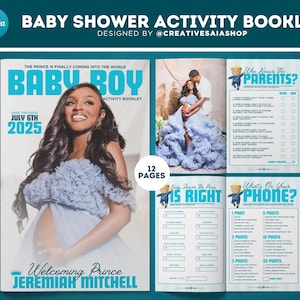 Libretto di attività per baby shower a tema principe / Rivista fai da te di 12 pagine (download digitale)