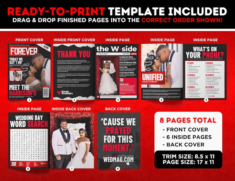 Customizable Wedding Magazine Booklet | DIY Ceremony Program (digital ...