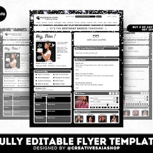 Y2K MySpace Birthday Flyer | Animated Social Media Invitation (Digital Download)