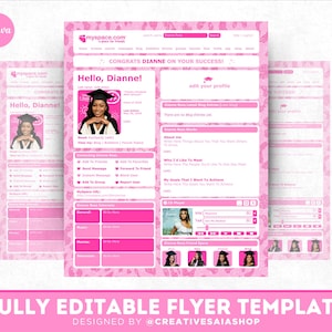 Y2K MySpace Graduation Flyer | Customizable Canva Template
