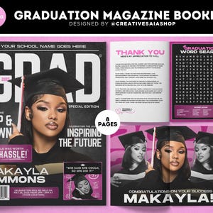 Customizable Graduation Magazine Booklet | DIY Class of 2025 (Digital Download)