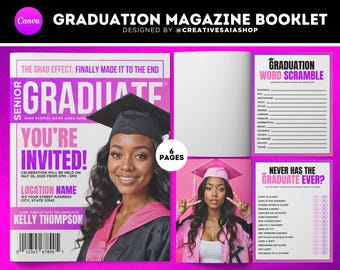Customizable Graduation Magazine Booklet | Class of 2025 (Digital Download)