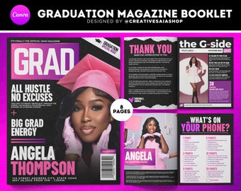 Customizable Graduation Magazine Booklet | DIY Grad Party (Digital Download)