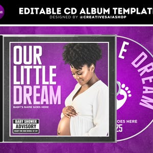Customizable Baby Shower CD Album Template (Digital Download)