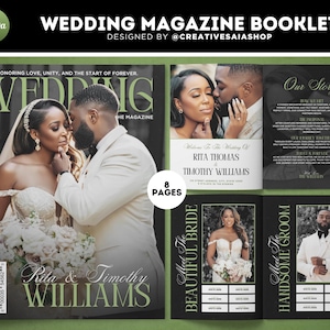 Customizable Wedding Magazine Program | DIY 8 Page Booklet (Canva Template)