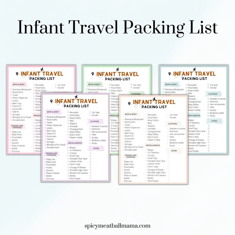 Infant Packing List, Travel List, Infant Travel, Checklist, Instant