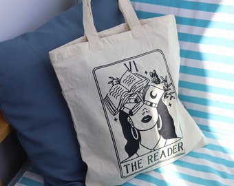 The Reader Tarot Card Canvas Tote Bag Sticky Society Stationery