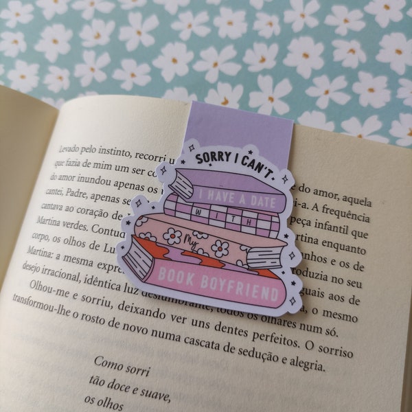 Désolé, je ne peux pas, j'ai un rendez-vous avec mon livre Boyfriend Girlfriend Marque-page magnétique Bookish Sticky Society Papeterie