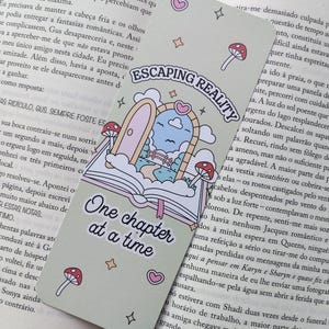 Escaping Reality One Chapter at a Time TBR Flowers Rainbow Book Lover Club Bookmark Cute Bookish Gift for Readers | Book Lover Bookmark