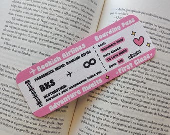 Marque-page Bookish Airlines – Billet d'avion mignon pour les lecteurs | Marque-page pour les amoureux des livres | Cadeau idéal pour les lecteurs
