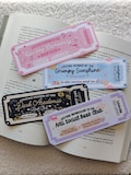 Book Club Ticket Bookmark – Cowboy Romance, Grumpy Sunshine, Dark Academia & Anti-Social Editions | Book Lover Bookmark | Cute Bookish Gift product logo