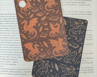 Dragon Kindle Insert | Fantasy eReader Case Decor | Romantasy-Inspired Kindle Accessory | Rust or Black Gold | Bookish Gift
