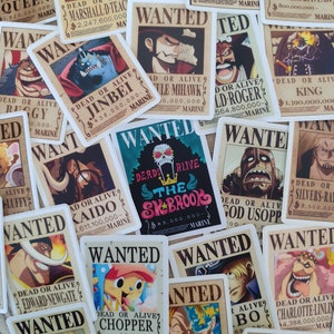Affiches de recherche sur le thème de l'anime Pirate, autocollants en vinyle de dessin animé de prime, papeterie de société collante