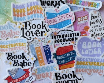 Book Lover Bookish Bookworm Vinyl Stickers Holographic Sticky Society Stationery