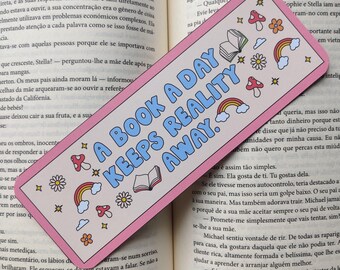 Un libro al giorno tiene lontana la realtà Segnalibro TBR Flowers Rainbow Book Lover Club Simpatico regalo per lettori amanti dei libri | Segnalibro per amanti dei libri
