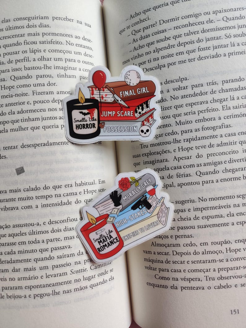Book Trope Candle Stickers | Reader Aesthetic | Book Lover Gift | Fantasy, Romance & Mystery Bookish Stickers | Cute Reading Accessories image 9