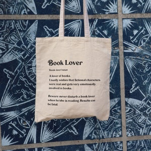 Book Lover Bookish Tote Bag Canvas Sticky Society Stationery