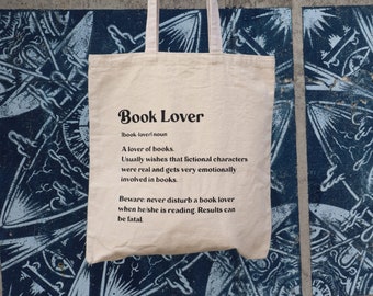 Book Lover Bookish Tote Bag Canvas Sticky Society Stationery