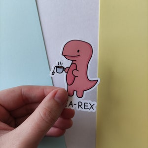 Cute Tea-Rex Vinyl Sticker Holographic Sticky Society Stationery