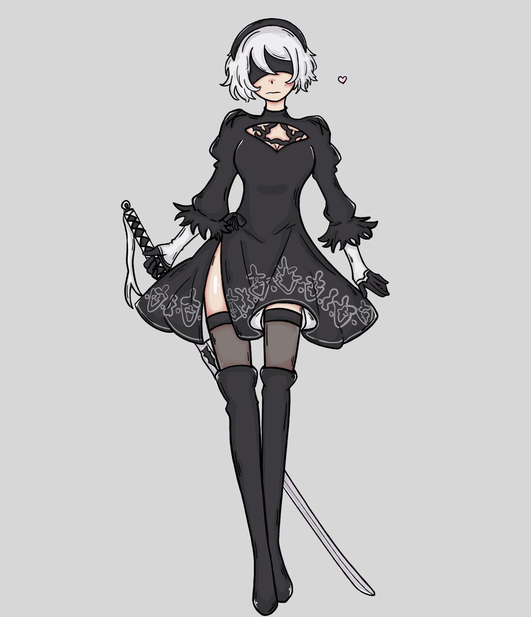2B, Nier:automata, Drawing ,art, Print, Fanart - Etsy