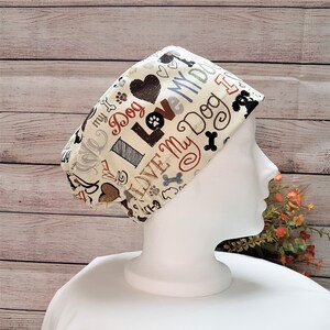 Euro scrub cap Cats or dogs Unisex Adjustable Surgical scrub cap, with elastic and optional ribbon ties cotton hat Sports