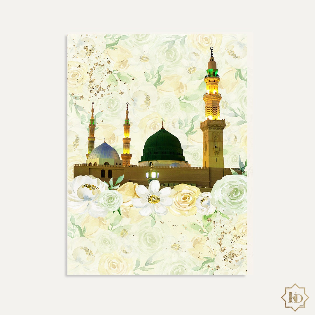 Masjid Nabawi Fleuri | Poster, Affiche, Toile, Décoration Murale Islam