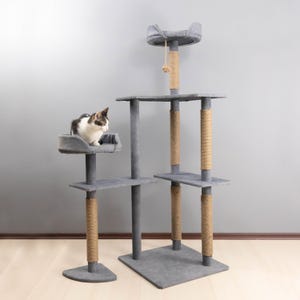 DOUBLE TROUBLE, Modern Cat Tree, Cat Tower, Premium Cat Scratching Post, Cats Gift, Handmade Climbing Tree, Stylish Cat Furniture