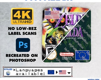 Etiqueta de repuesto para The Legend of Zelda: Majora's Mask (PAL/USA) | Adhesivo para cartucho de juego de Zelda 64 | Calidad premium
