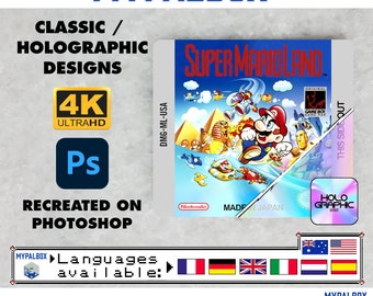 Classic / Holo Label für Super Mario Land (PAL/USA/AUS) auf Gameboy| Marioland Retro-Patronenaufkleber | Premium Qualität