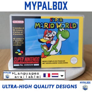 Universal SNES Game Case for Super Mario World (Fr/Du) | Custom Game Box for Mario World on Super Nintendo | Premium Quality