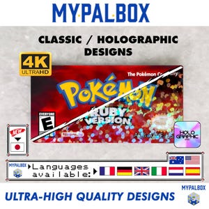 Etiquette Classique / Holo pour Pokémon Version Rubis (PAL/USA/JAP) | Autocollant pour cartouche jeu Pokémon Rubis Gba | Qualité Premium