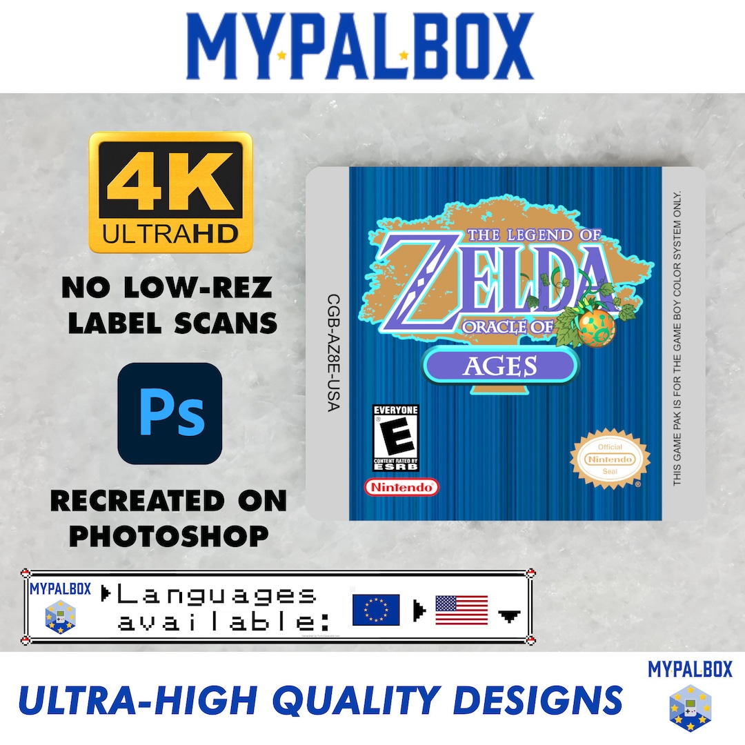 Gameboy Label for the Legend of Zelda : Oracle of Ages (PAL / USA ...